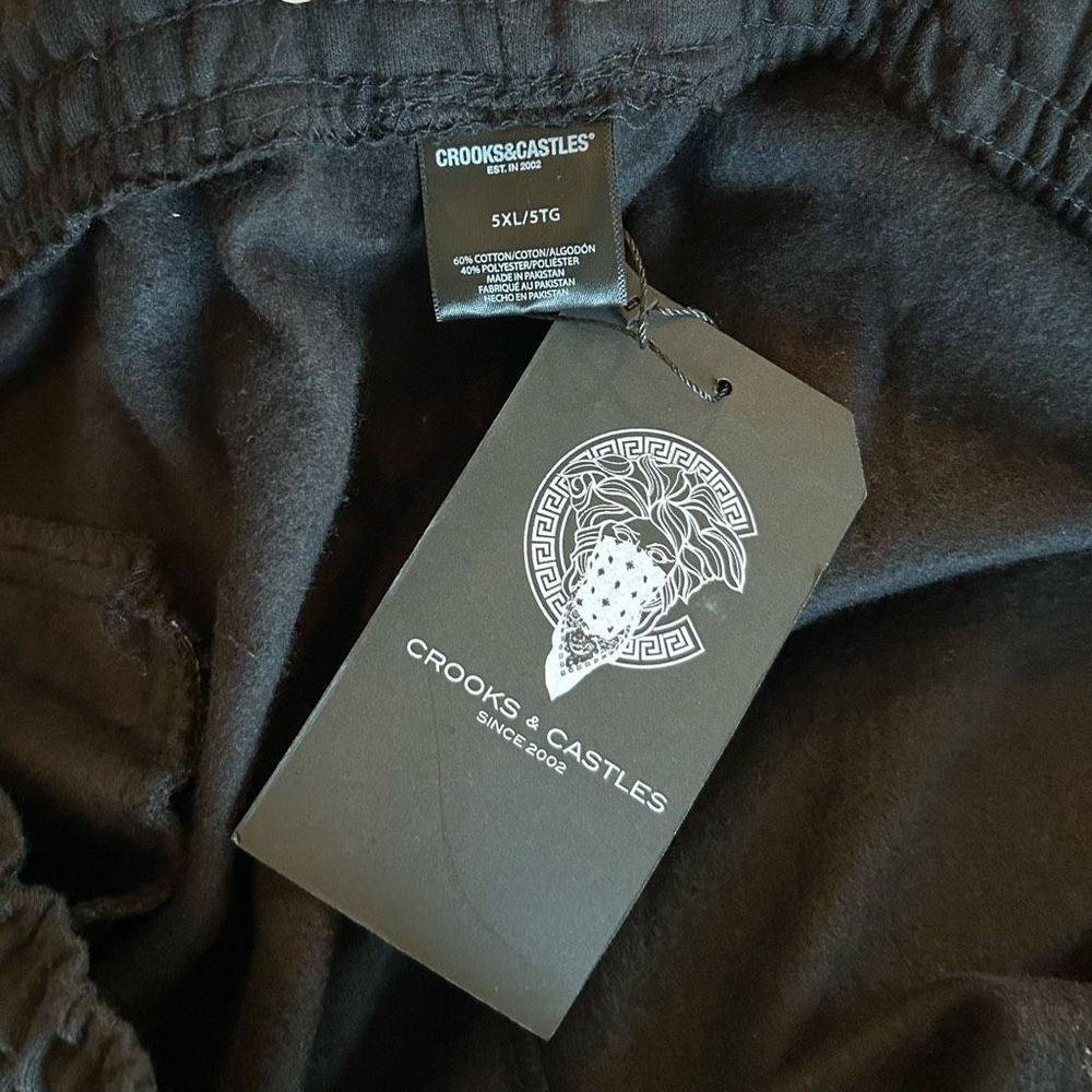 NWT 5XL Crooks and Castle Jogger Pants Mens Black - Picture 10 of 12